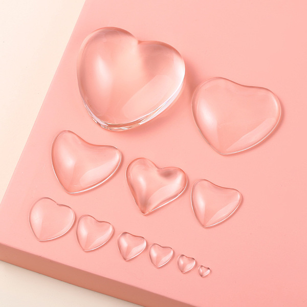 Glass transparent fridge magnet heart shaped for manicure