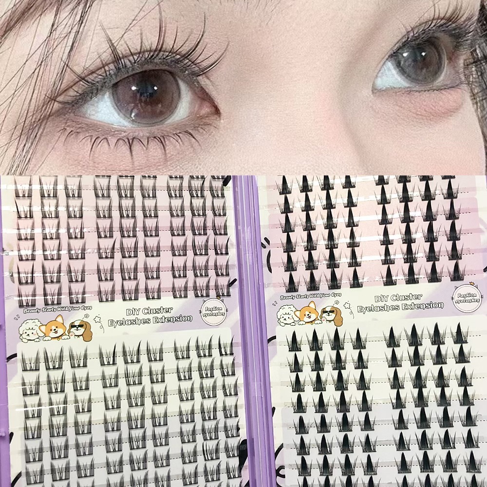 Serie de pestañas postizas transfronterizas Libro de pestañas de comercio exterior Pestañas postizas en inglés completas Pestañas postizas de gran capacidad, pelo segmentado de un solo racimo