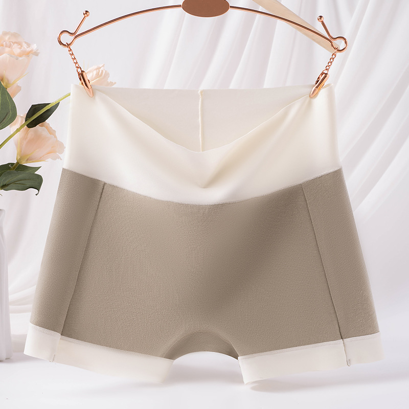 Pantalones de seguridad de algodón de cintura alta para mujer, talla grande, 200 kg de grasa mm, abdomen para evitar la luz, ángulo plano dos en uno, refrescante