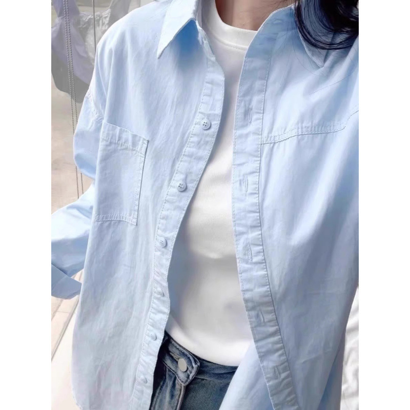 春夏季纯棉黄色衬衫通勤穿搭2025新款女薄款长袖衬衣外套防晒上衣|undefined