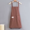 Hanging neck cotton stripe color coffee color