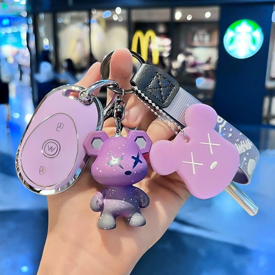 Car Key Case W260 New — Car key bag - electric-car-j-smart-3-key-purple-single-shell-purple-violent-bear-purple-door-key-set