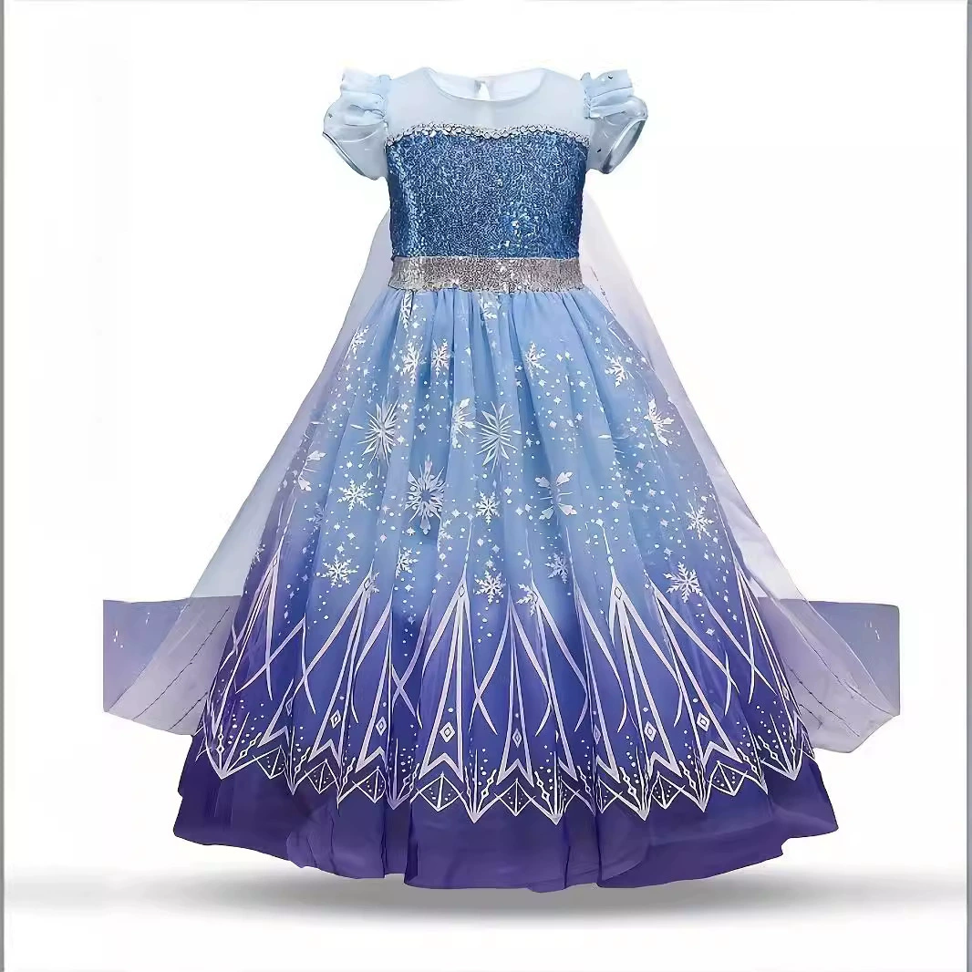 Хэллоуин девушка Frozen Принцесса юбка Летнее детское платье девушка платье сетка юбка день рождения платье шоу юбка