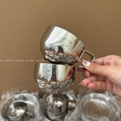 ミノ家304ステンレスカップ中空パーマ防止ハンドル付きコーヒーカップ子供用牛乳カップコップ