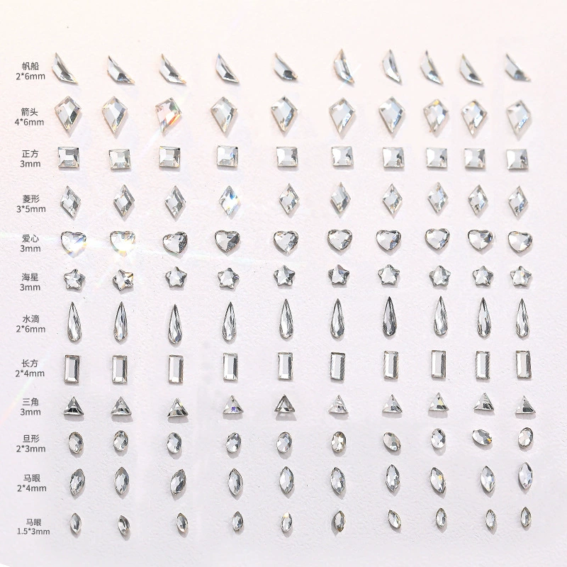 K9 имитация Huazi для резки ногтей ювелирные изделия новый перевернутый белый, большой и маленький конский глаз любовь плоское дно, экзотические бриллианты оптом