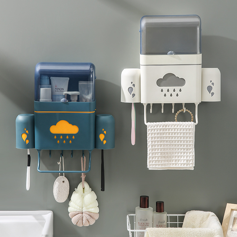 originality toothbrush Shelf Punch holes dustproof household Gargle Brushing Cup Wall hanging TOILET Storage Dust cover
