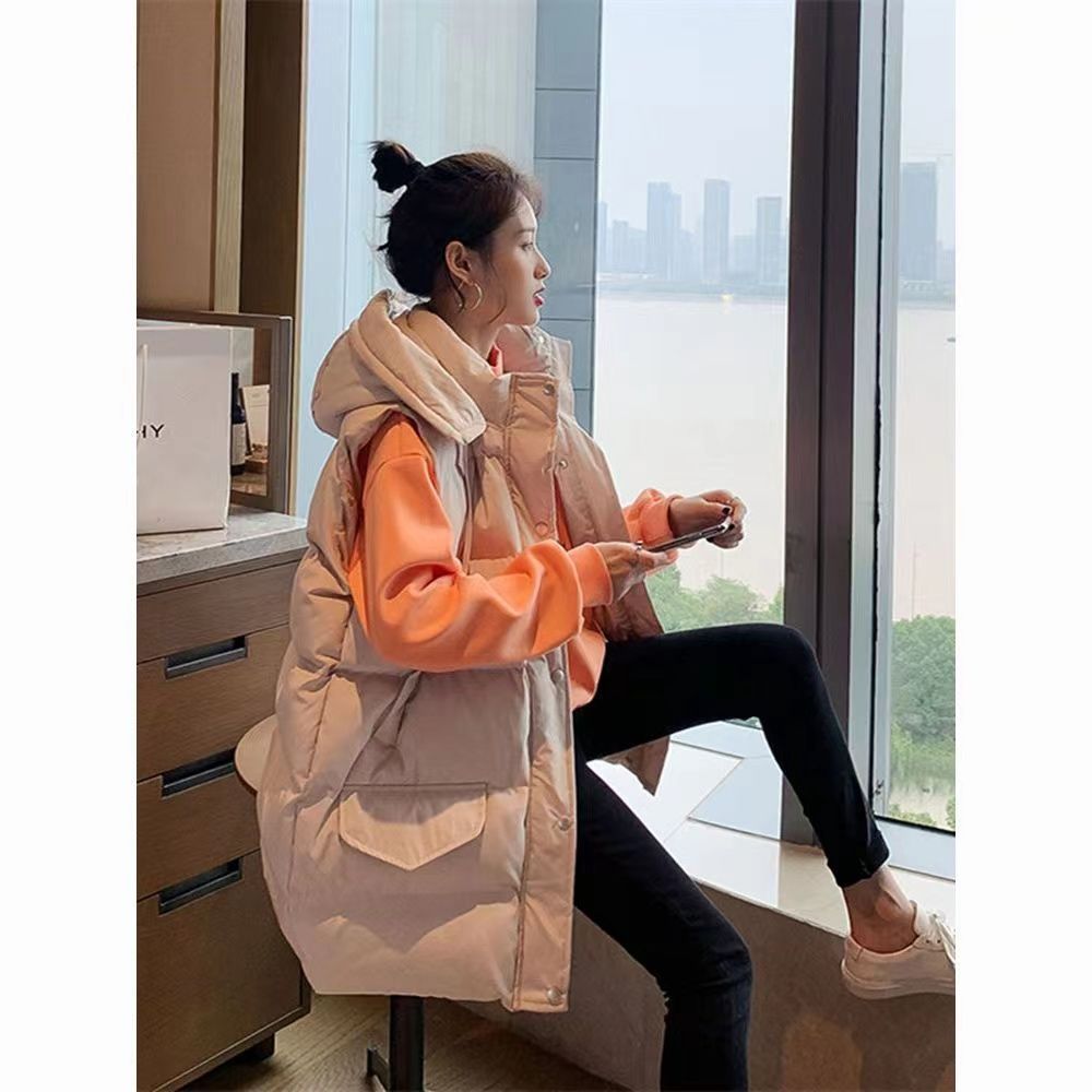 Autumn and winter new style vest outer wear trendy mid-length down cotton vest women's winter vest vest jacket