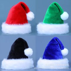 クリスマス帽子工場の人気クリスマス装飾品赤青緑黒成人児童のぬいぐるみクリスマス帽子