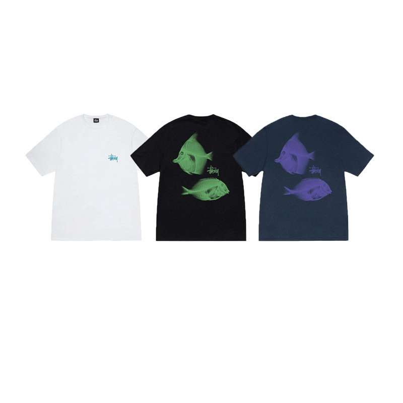2025 新しい stussy ステューシー男性と女性の半袖 Tシャツ夏の男性と女性のルーズ 230 グラムヘビーウェイト高品質 Tシャツ|undefined