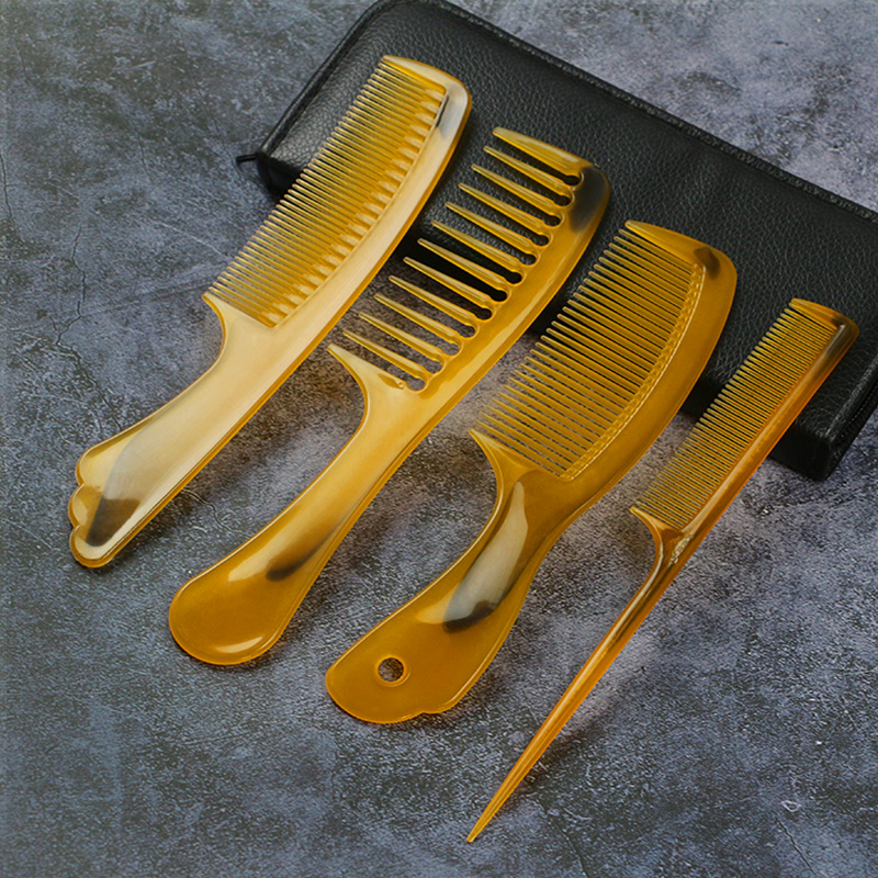 Thickened Oxford Plastic Wide-Tooth Yellow Comb Portable Hair Styling Comb for Men and Women