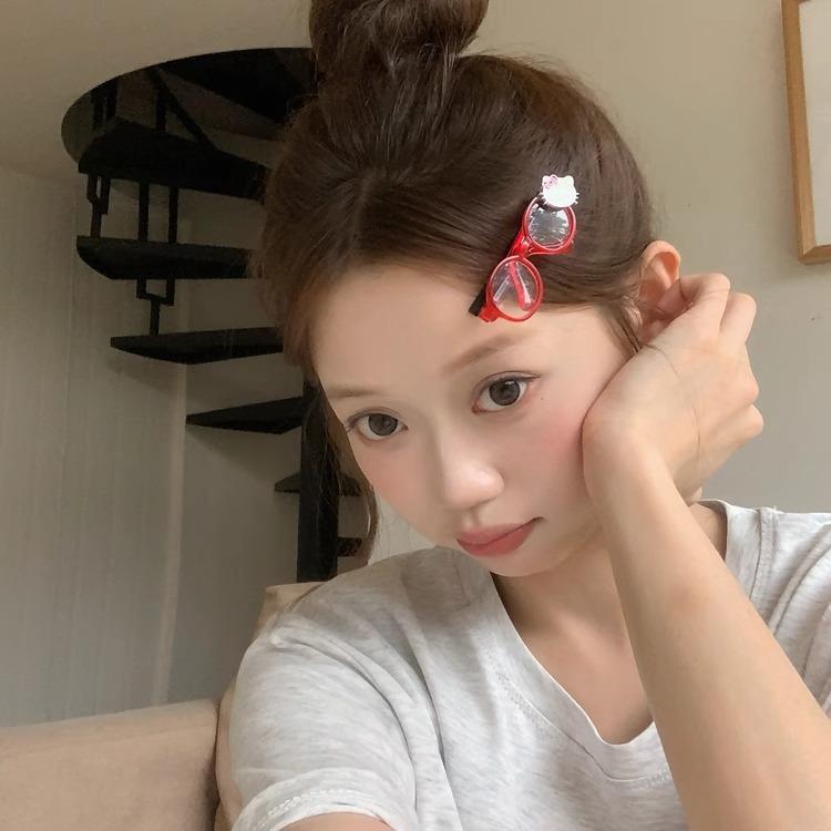 卡通萌趣KT猫发夹女2025新款甜美刘海夹时尚百搭前额碎发整理神器|undefined