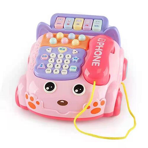 Children's toys simulation telephone landline baby puzzle early education baby music story pull cord telephone car gift