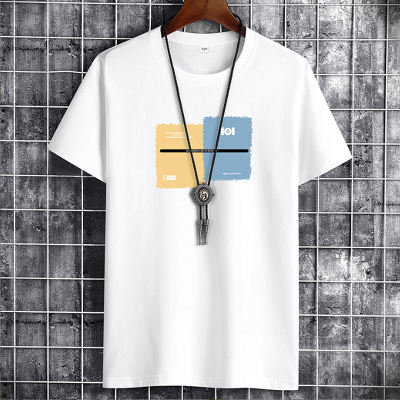 De una pieza de entrega de manga corta Camiseta de los hombres de cuello redondo de primavera y otoño estudiante camiseta superior ropa casual Camisa interior de los hombres