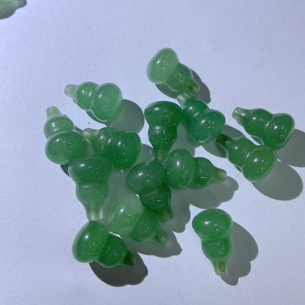 玉石葫芦 东陵玉半孔葫芦 耳环吊坠半成品配件 10*16diy福禄天然