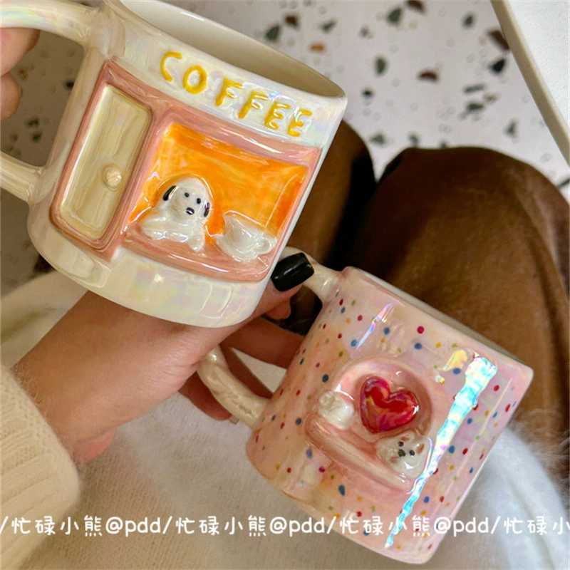 Cute high quality ceramic tea cup for beloved for home use, Birthday gift