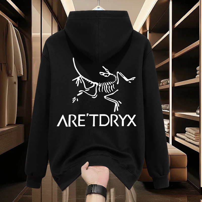 2024 New Winter American Heavyweight Men's Long-Sleeved Bird Home Hooded Sweatshirt Fleece-Lined Thickeneded Loose Couple Wear