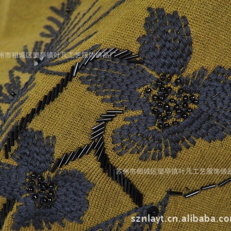 长期供应 复古大热 手工毛线珠管绣花加工
