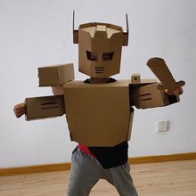 #纸箱壳机器人衣服装模型儿童玩具手工DIY制作盔甲纸盒板皮可穿戴