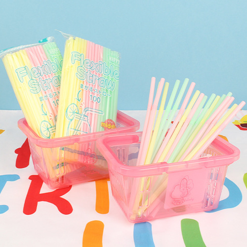 Japan TORUNE disposable straws Nishimatsuya independently packaged bent tube straws imported colorful disposable straws