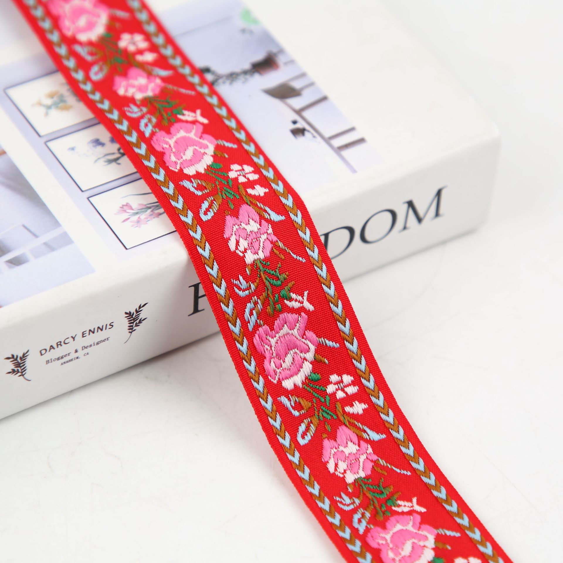 3cm Hanfu accessories Tang suit retro classic ethnic style jacquard webbing bow webbing
