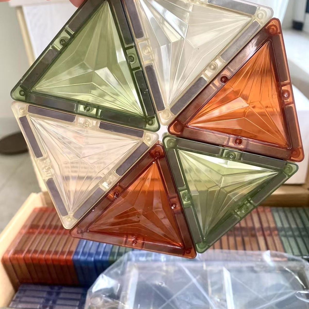 Juguetes de bloque magnético de color natural juegos de puzzle para niños juegos de bloque magnético