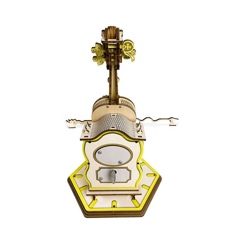Punk cello music box puzzle 3D puzzle hand-assembled model dynamic music box creative ornaments