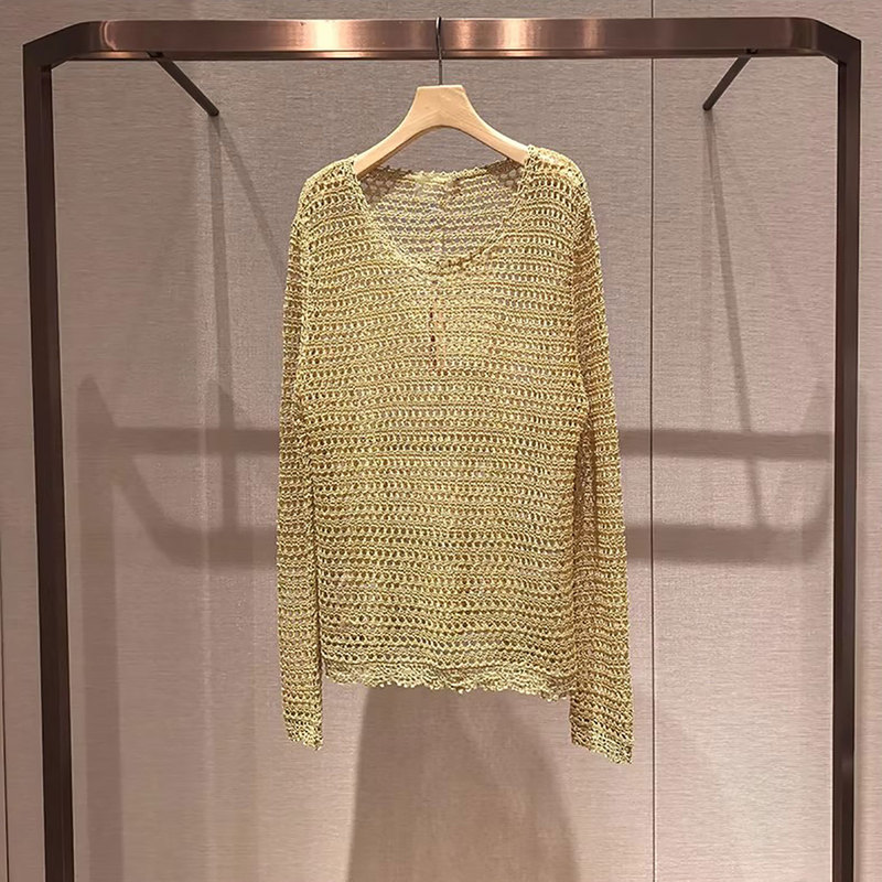 Moshuviya 2026 Spring New Long-Sleeved Round-Neck Holiday Style Cut Out Knitwear Xsj1M02B