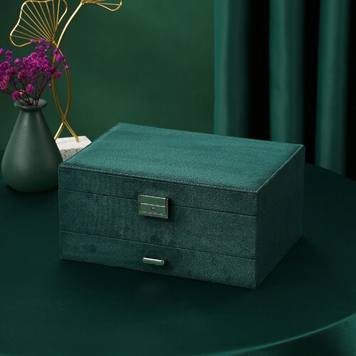 Large Capacity Three-Layer Soft Cloth Vintage Jewelry Box for Necklaces, Bracelets, Rings, Multi-Functional Jewelry Accessories Box