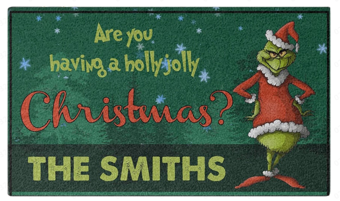 Alfombra de piso de dibujos animados de comercio exterior transfronterizo amazon deseo estera de piso de navidad decoración de vacaciones estera de regalo estera de la puerta del hogar