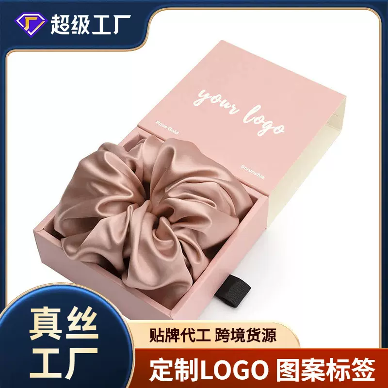 6cm真丝大肠发圈Big Silk Scrunchies大号桑蚕丝防皱发圈外贸跨境