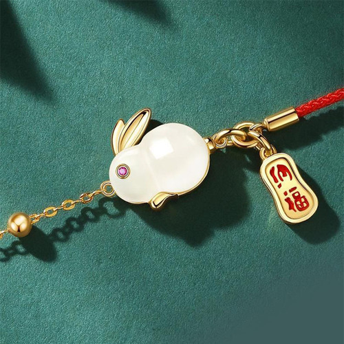 Chinese style new style Nafu Jade Rabbit Bracelet, fresh literary and fashionable rabbit bracelet, birthday gift for girlfriend and best friend
