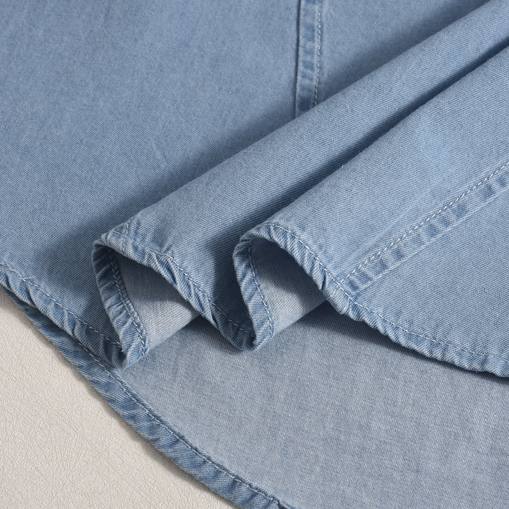 Denim Women opular Sleeveless Casual French V neck Loose Monkey Wash Dress Women