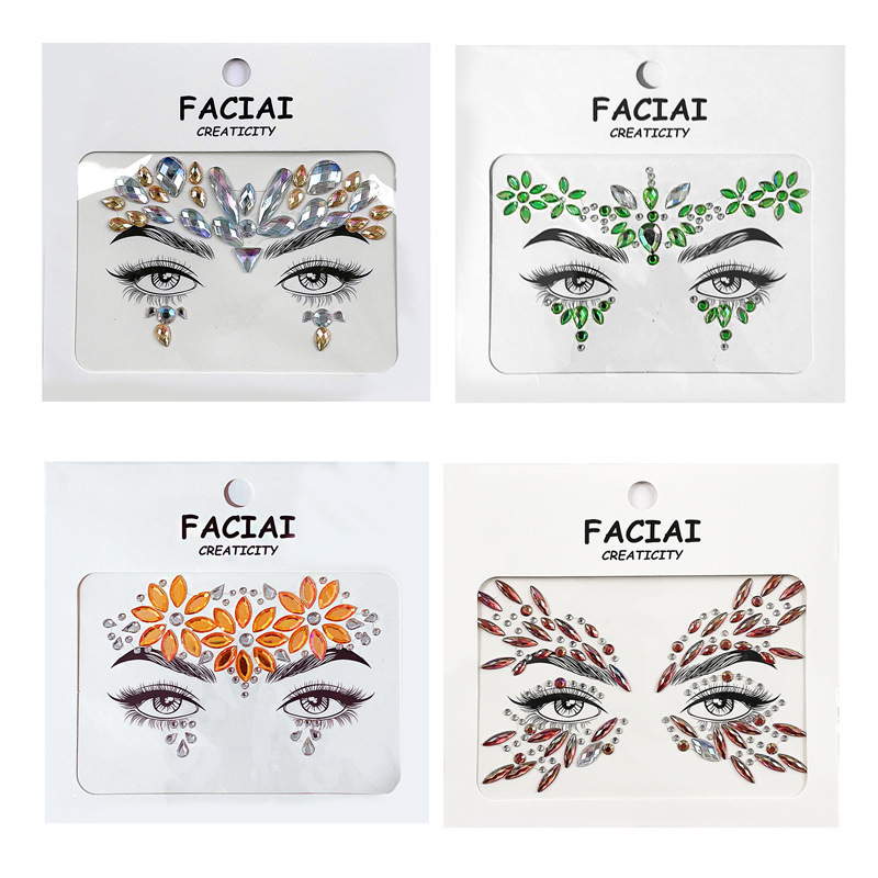 European and American Masquerade Colored Diamond Tattoo Sticker Music Halloween Eye Face Diamond Sticker Acrylic Face Sticker Makeup European and American Masquerade Colored Diamond Tattoo Sticker Music Halloween Eye Face Diamond Sticker Acrylic Face Sticker Makeup