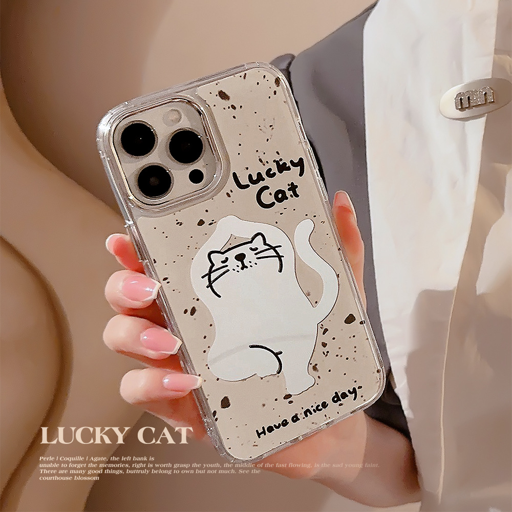 Protective Phone Case For Iphone With Yoga Cat Cartoon Design_voghion.com