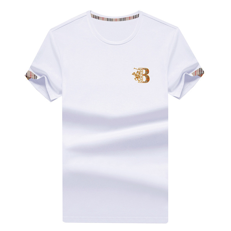 官方国际名牌短袖t恤男士圆领半袖高端新款夏季刺绣白色上衣