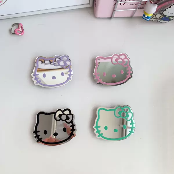 Colorful Line Mirror Kt Cat Holder Suitable for Any Mobile Phone Airbag Holder 3m Paste Lazy Desktop Artifact