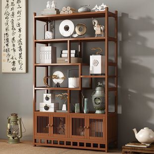 Antique Shelf, Multi-Treasure Cabinet, Tea Display Cabinet, Free Shipping, Living Room, New Chinese Style Storage Rack, Antique Ornaments Cabinet, Bookshelf Storage Cabinet