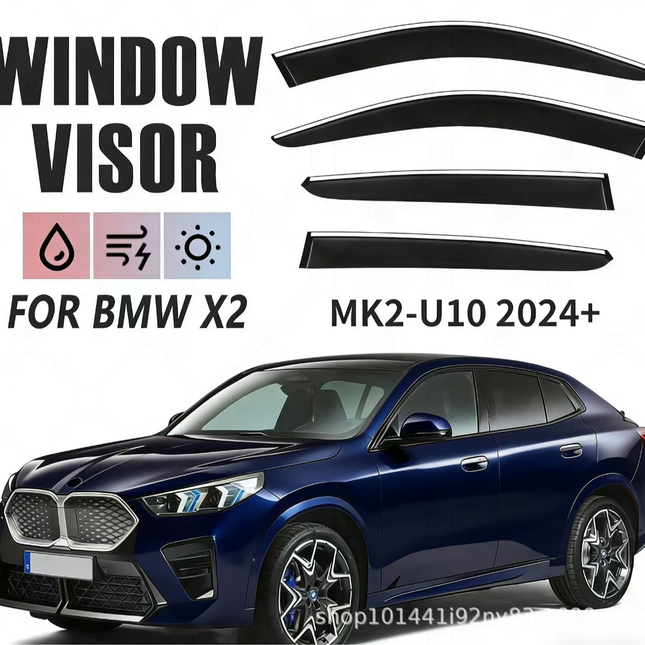 Suitable for Bmw X2 Window Visor, Rain Shield, and Rain Guard for Bmw X2 U10 2024+