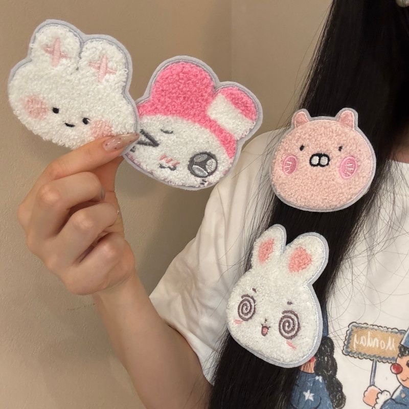 Cute My Melody Bunny and Pig Hair Stickers for Girls, Seamless Forehead Bangs Stickers, Hair Styling Magic Magic Stickers for Women