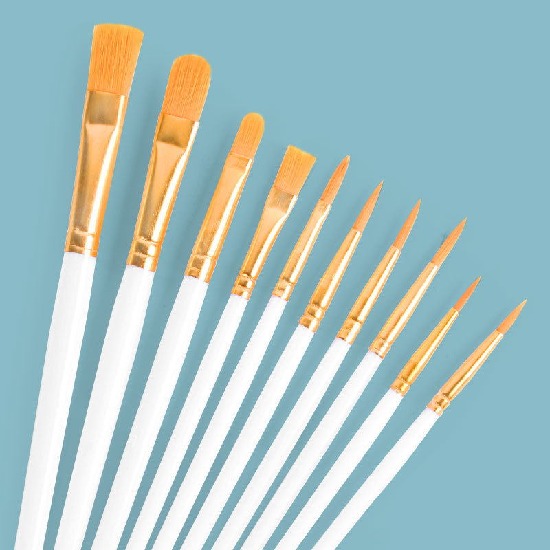 アマゾン10本の油絵ペンセットプラスチック棒美術画水彩水粉絵画ブラシブラシセット|undefined