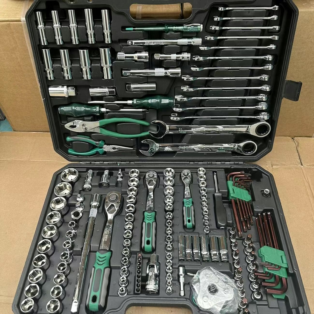 216 conjuntos de herramientas de reparación de automóviles reparación de automóviles llave de manguito conjunto trinquete combinación de llave rápida