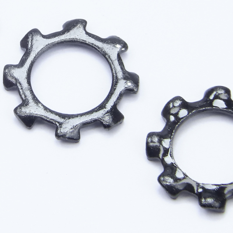 304不锈钢黑色外齿垫片齿形防滑止动锁紧垫圈止退外齿垫片M3/M4