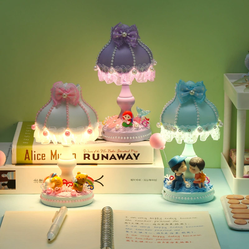 Creative cartoon table lamp, bag accessory, night light, DIY, Birthday gift