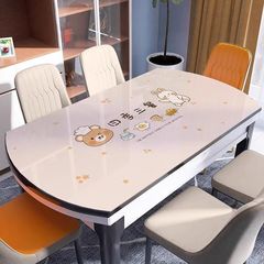 三餐四季椭圆形餐桌垫透明软玻璃防水防油隔热免洗折叠桌布