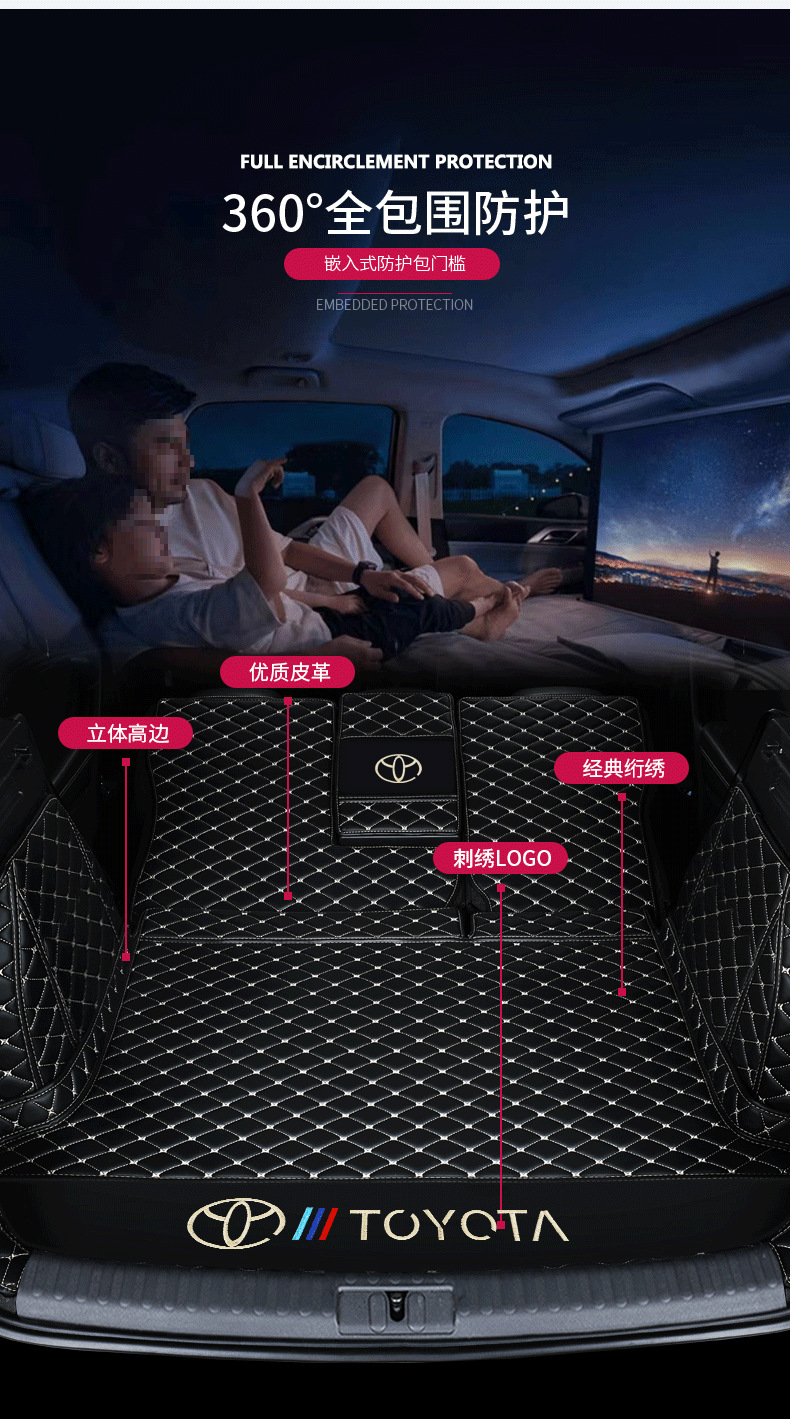 Specially Used for Toyota Corolla Ralink Camry RAV4 Fenglanda Weilanda Car Trunk Mat Tail Box Mat