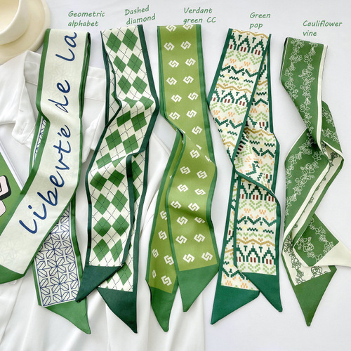 Factory direct sales Mid-Autumn Festival gift box decoration silk scarf long streamer ponytail bow letter headband