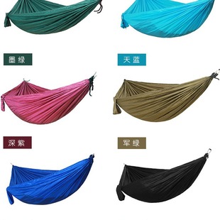 Factory Direct Sales Outdoor Double Parachute Cloth Hammock Color Matching Nylon Widened Swing Indoor Leisure DIY