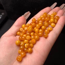 厂家批发 天然俄料蜜蜡欧洲回流老蜜花蜡墩子7-9.3mm文玩配珠顶珠