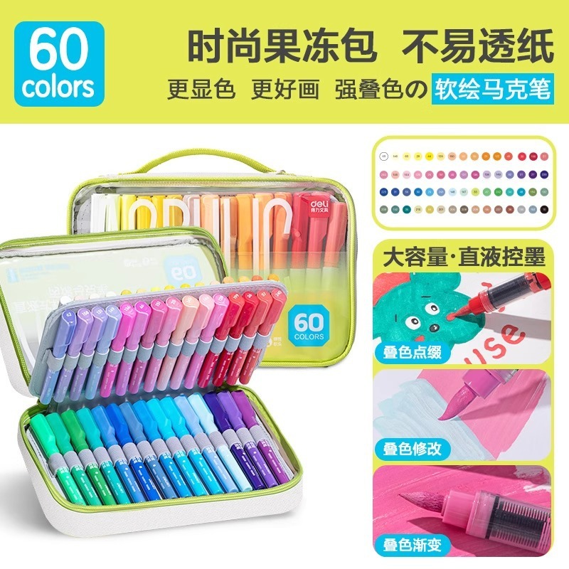 デリバッグ ストレート液体アクリルマーカーペン ソフトヘッド 積み重ね可能 強力なカバー力 小学生の絵画用の紙が透けにくい|undefined