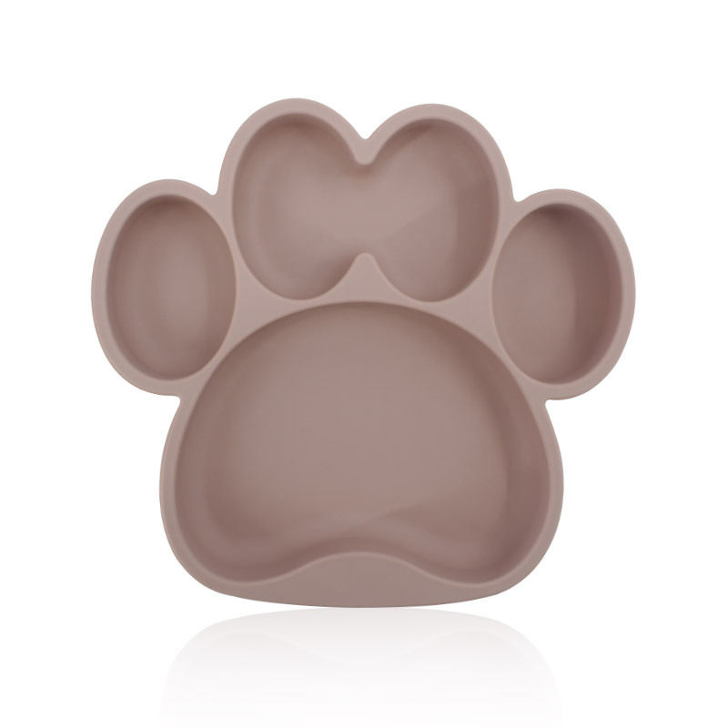 Spot para niños pata de oso tazón de ventosa de silicona bebé anti-caída placa de comedor de silicona de grado alimenticio para bebés
